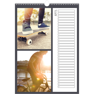 Verjaardagskalenders A3 — Kleurrijke kaders [April]