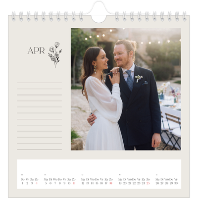 Jaarkalenders vierkant — Initialen in bloei [April]