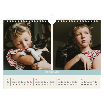 Fotokalender A4 — Pastel hoofdstukken [Februari]