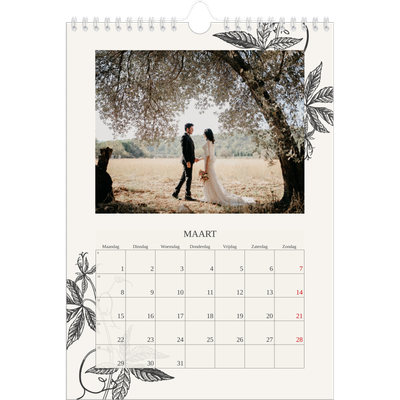 Fotokalender A4 (20 x 30 cm) — Inkt & klimop [Maart]