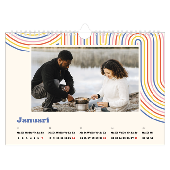 Fotokalender A4 — Retro strepen