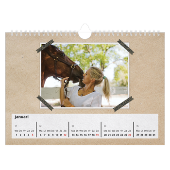 Fotokalender A4 — Foto's met plakband