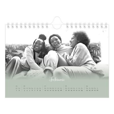 Fotokalender A5 — Zachtgroen kleurverloop [Februari]