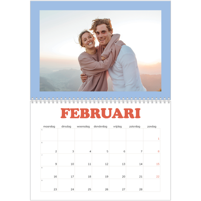 Fotokalender A4 Dubbel (30 x 40 cm) — Retro stijl frames [Februari]