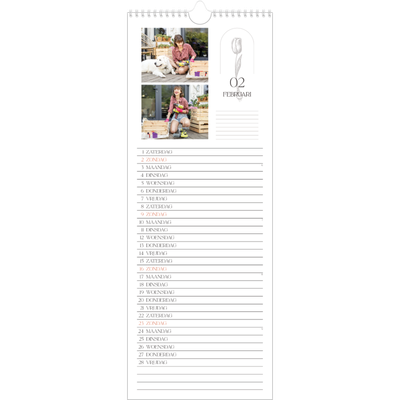 Smalle kalender  — Simpel botanisch [Februari]