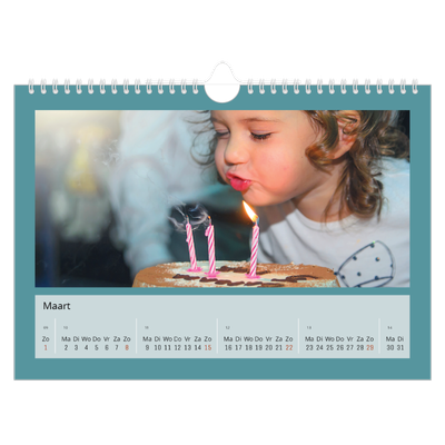 Fotokalender A4 — Kleurrijke kaders [Maart]