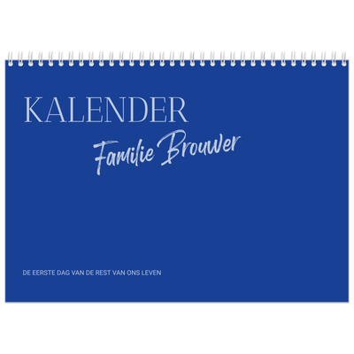 Fotokalender A4 Dubbel (30 x 40 cm) — Kobalt klassieker [omslag]