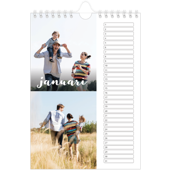 Fotokalender A5 — Schuingedrukte letters