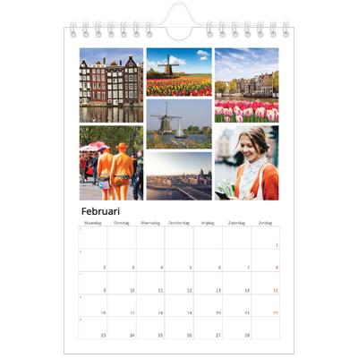 Fotokalender A5 — Collage in blokkenpatroon [Februari]
