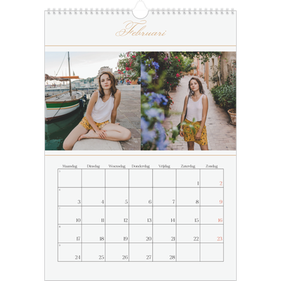 A3 Jaarkalender — Gouden banner [Februari]