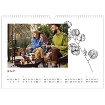 Fotokalender A3 — Getekende bloemen