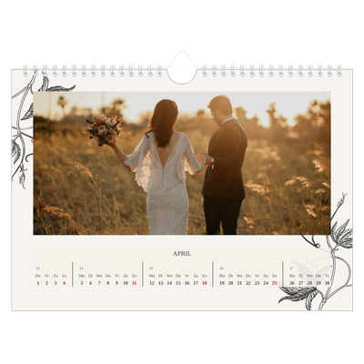 Fotokalender A4 — Inkt & klimop [April]