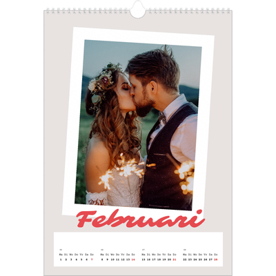 A3 Jaarkalender — Karmijnrode handtekening [Februari]