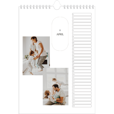 Verjaardagskalenders A4 — Plannen maken [April]