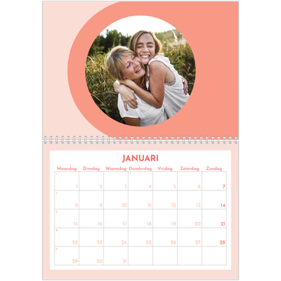 Fotokalender A4 Dubbel (30 x 40 cm) — Roze kalender [Januari]