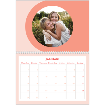 Fotokalender A4 Dubbel — Roze kalender