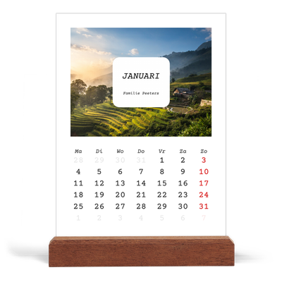 Bureaukalender met houten standaard  — Het volledige verhaal [Januari]
