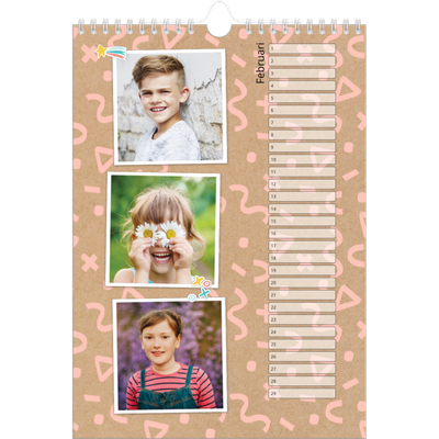 Verjaardagskalenders A4 — Rustiek [Februari]