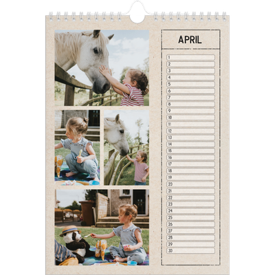 Verjaardagskalenders A4 — Stempel effect [April]