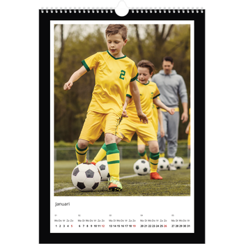 Fotokalender A3 — Compleet zwart kader