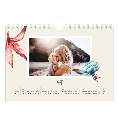 Fotokalender A5 — Geverfde bloemen [Maart]