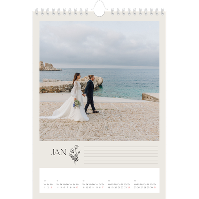 Fotokalender A4 (20 x 30 cm) — Initialen in bloei [Januari]