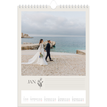 Fotokalender A4 — Initialen in bloei