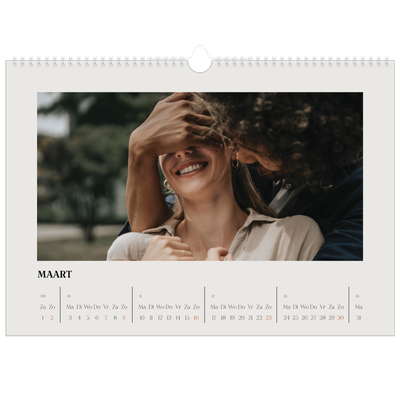 Fotokalender A3 — Simpel ivoor [Maart]