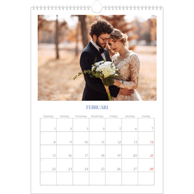 A3 Jaarkalender — Kobalt klassieker [Februari]