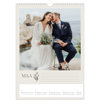 A3 Jaarkalender — Initialen in bloei [Maart]