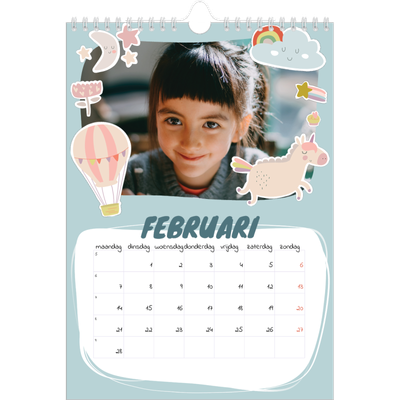 Fotokalender A4 (20 x 30 cm) — Regenboog eenhoorn [Februari]