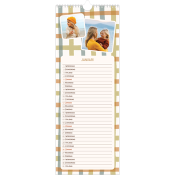 Smalle kalender (15 x 40 cm) — Retro patronen