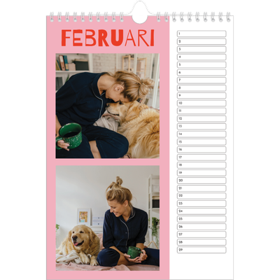 Verjaardagskalenders A4 — Vrolijk & kleurrijk [Februari]