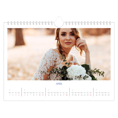 Fotokalender A4 — Kobalt klassieker [April]