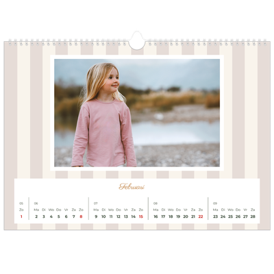 Fotokalender A3 — Schrift en strepen [Februari]