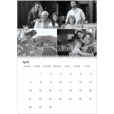 Fotokalender A4 Dubbel (30 x 40 cm) — Focus [April]