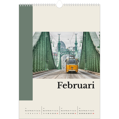 A3 Jaarkalender — Bezienswaardigheden van de wereld [Februari]