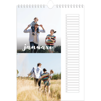 Fotokalender A4 — Schuingedrukte letters