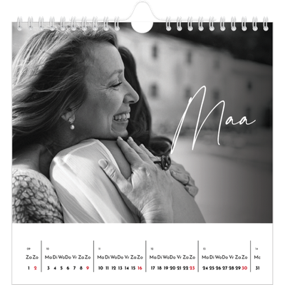 Jaarkalenders vierkant — Elegant schrift [Maart]