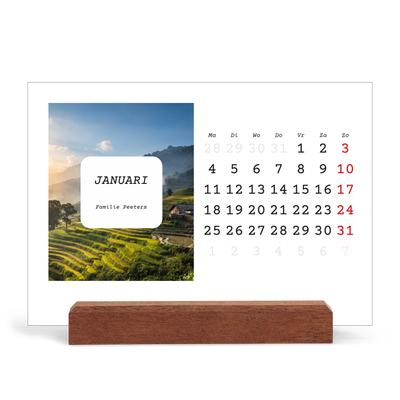 Bureaukalender met houten standaard  — Het volledige verhaal [Januari]