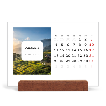 Bureaukalender met houten standaard — Het volledige verhaal