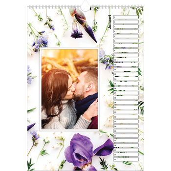 Fotokalender A3 — Kleurrijke bloemenachtergrond