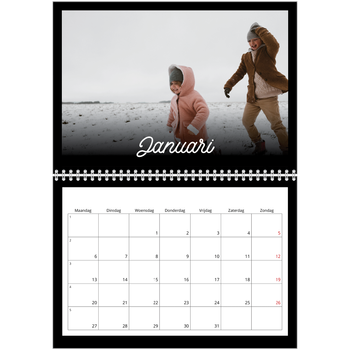 Fotokalender A4 Dubbel — Zwart
