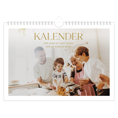 Fotokalender A4 — Gouden tekst groot [omslag]