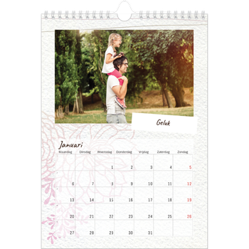 Fotokalender A4 — Bloempatroon in potlood