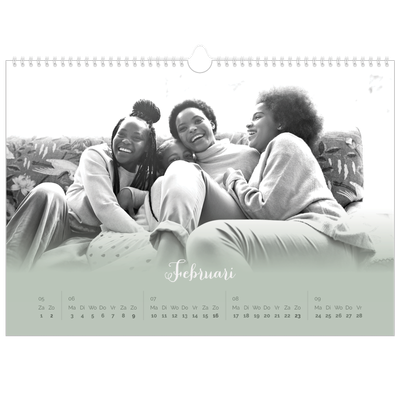 Fotokalender A3 — Zachtgroen kleurverloop [Februari]