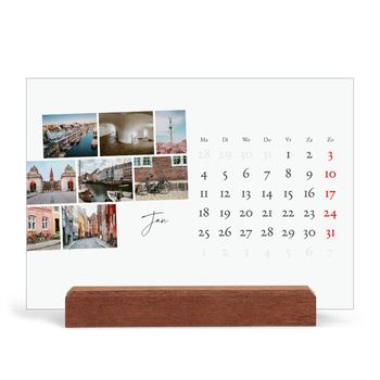 Bureaukalender met houten standaard — City trip