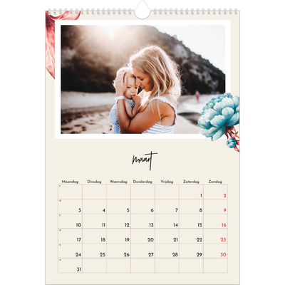 A3 Jaarkalender — Geverfde bloemen [Maart]