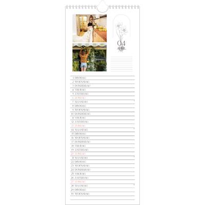 Smalle kalender  — Simpel botanisch [April]