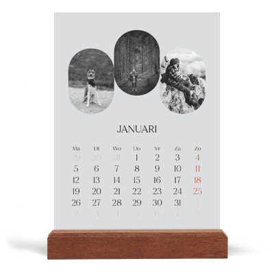 Bureaukalender met houten standaard  — De open weg [Januari]